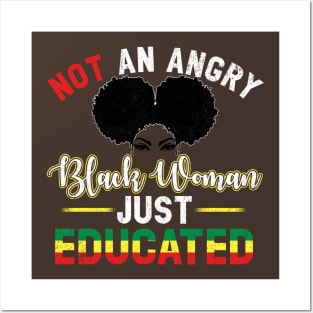 Educated Strong Black Woman Queen Melanin African American Posters and Art